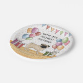 ポーンドッグパステルカラフルズハッピーバースデー ペーパープレート (アングル)