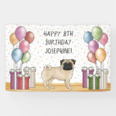 ポーンドッグパステルカラフルズハッピーバースデー 横断幕 (横)