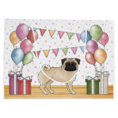 ポーンドッグパステルカラフル誕生日バルーン ラージペーパーバッグ (裏面)