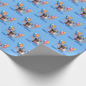 ポーンハッピーバースデーカップケーキと風船 ラッピングペーパー (角)