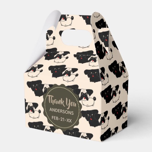 ポーンパーソナライズされたブラックポーズウィーゲーブルボックス フェイバーボックス (正面サイド)