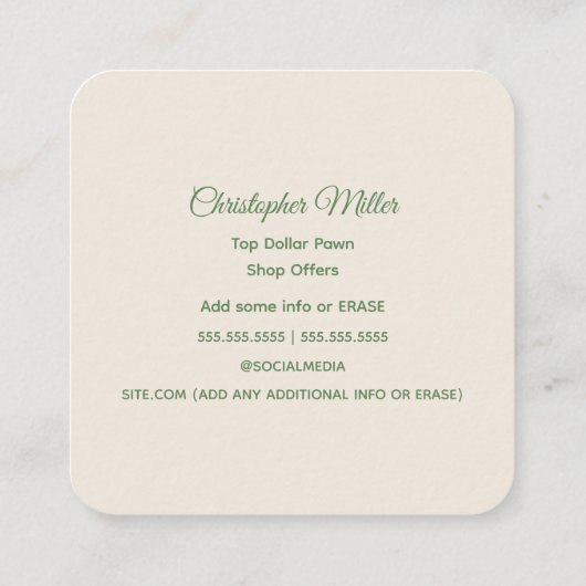 ポーン店 スクエア名刺 (裏面)