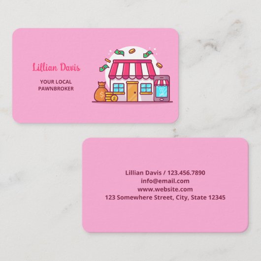 ポーン店 名刺 (正面/裏面)