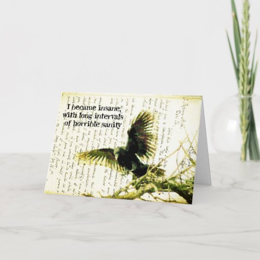 ポー引用文と手書き カード (正面)