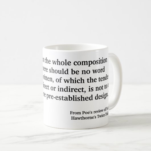 ポー引用文書の短編小説 コーヒーマグカップ (正面右)