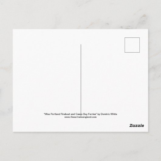 ポー恋しく思トランドファイアボートとカスコベイフェリー ポストカード (裏面)