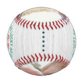 ポー最高のパー |家族パーソナライズされたの写真 野球ボール (裏面)