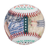 ポー最高のパー |家族パーソナライズされたの写真 野球ボール (正面)