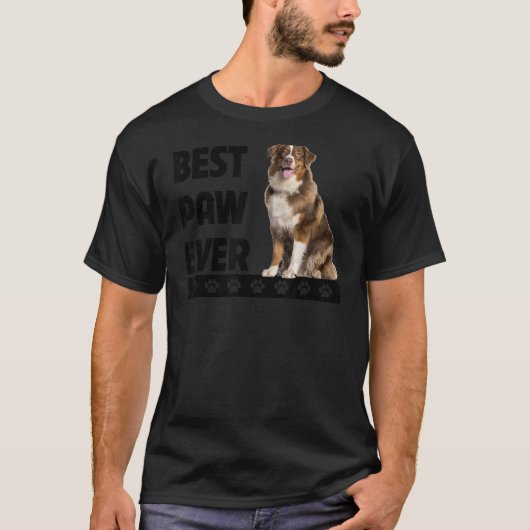 ポー最高のーエバーオーストラリア犬パパオーストラリア羊飼いF Tシャツ (正面)