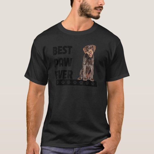 ポー最高のーーWever German Wirehed Pointerパパ父 Tシャツ (正面)