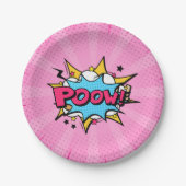 ポー漫画ブックスーパーヒーローガールズ誕生日 ペーパープレート (正面)