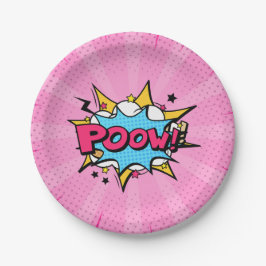 ポー漫画ブックスーパーヒーローガールズ誕生日 ペーパープレート