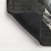 ポー白黒グランジ マウスパッド (コーナー)