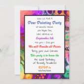 ポー絵を描ルパーティー誕生日 招待状 (正面)