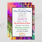 ポー絵を描ルパーティー誕生日 招待状 (正面/裏面)