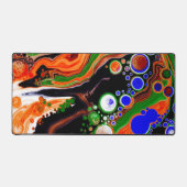 ポー絵画ルスタイル流体カラフル芸術 デスクマット (正面)