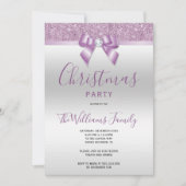 ポー薄紫ジュエルボウクリスマスパーティー 招待状 (正面)