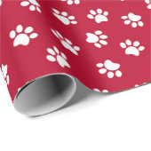 ポー赤と白ト印刷ラッピング紙 ラッピングペーパー (ロールコーナー)