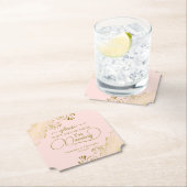 ポー赤面ピンク&金ゴールド私の飲み物を取らない結婚 ペーパーコースター (インサイチュ)