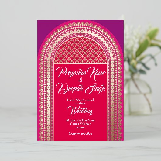 ポー輝くタル 箔招待状 (立ち正面)