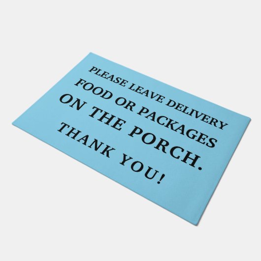 ポー離れチで食べ物や小包を届けて下さい ドアマット (アングル)