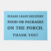 ポー離れチで食べ物や小包を届けて下さい ドアマット (正面)