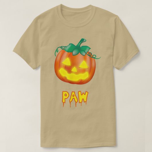 ポー面白いハロウィーンファミリージャックオールタンカボチャ Tシャツ (デザイン正面)
