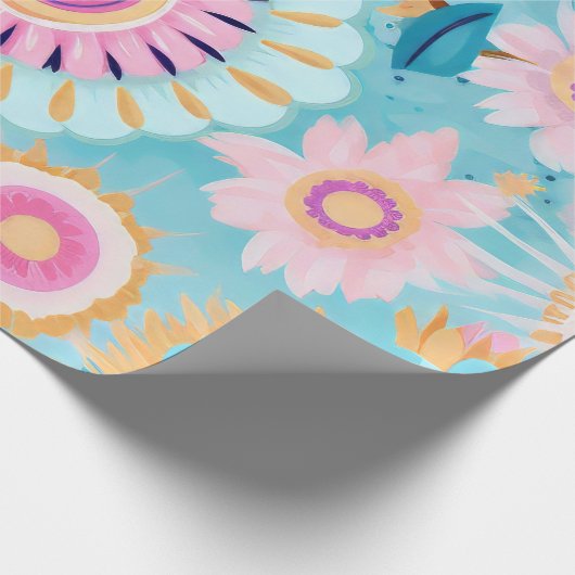 ポー鮮やかホフローラ爆発インパステルヒュース ラッピングペーパー (角)