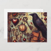 ポー・レイブン・コラージュ ポストカード (正面/裏面)