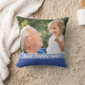 ポ最高のピー/愛する2枚の写真青 クッション (ブランケット)