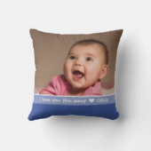 ポ最高のピー/愛する2枚の写真青 クッション (裏面)