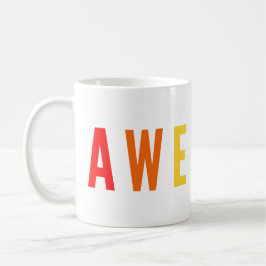 ポ素晴らしリティブなハッピーアップ虹色文字 コーヒーマグカップ