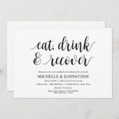 ポ素朴ストズ結婚ブランチ招待状カード 招待状 (正面/裏面)