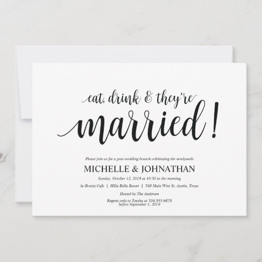 ポ素朴ストズ結婚ブランチ招待状カード 招待状 (正面)