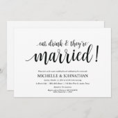 ポ素朴ストズ結婚ブランチ招待状カード 招待状 (正面/裏面)