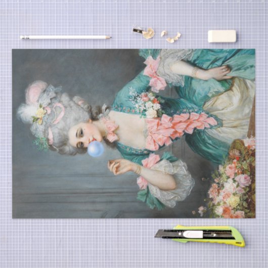 マおもしろいお洒落リーアントワネットフランスのデコペ 薄葉紙 (クラフト)