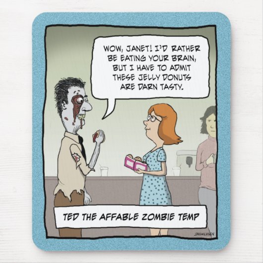 マおもしろいウスパッド：オフィスゾンビ マウスパッド (正面)