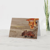 マよくはしゃぐウスあいさつ付きオレンジ空白の猫 カード (正面)