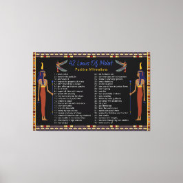 マアトの42の法則 - ポジティブなアファメーション キャンバスプリント