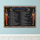 マアトの42の法則 - ポジティブなアファメーション キャンバスプリント (インサイチュ (ウッドフロア))