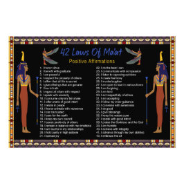 マアトの42の法則 - ポジティブなアファメーション フォトプリント