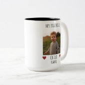 マイおもしろいお気に入りのチャイルド2の写真と名前のカスタム ツートーンマグカップ (正面右)