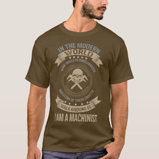マイおもしろいクラフトのスカルマスターを持つ機械工 Tシャツ (正面)