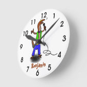 マイおもしろいク漫画で歌うトカゲ ラウンド壁時計 (傾斜)