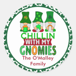 マイおもしろいグノーミーSt patricks dayとチリ ラウンドシール