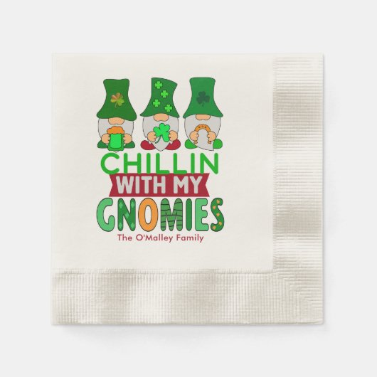 マイおもしろいグノーミーSt patricks dayとチリ 縁ありカクテルナプキン (正面)