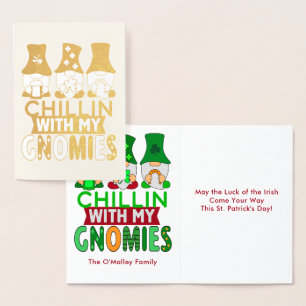 マイおもしろいグノーミーSt patricks day金ゴールドとチリ 箔カード