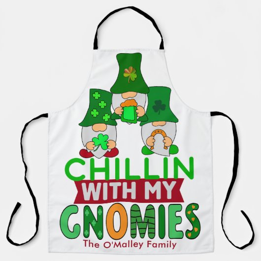マイおもしろいグノーミーSt patricks day・ロンとのチリ エプロン (正面)