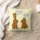 マイお尻がバニーおもしろいズ·ブラウンを痛める クッション (ブランケット)