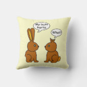 マイお尻がバニーおもしろいズ·ブラウンを痛める クッション (裏面)